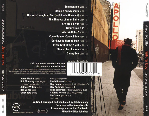 Aaron Neville - Nature Boy: The Standards Album (CD, Album) - Image 2