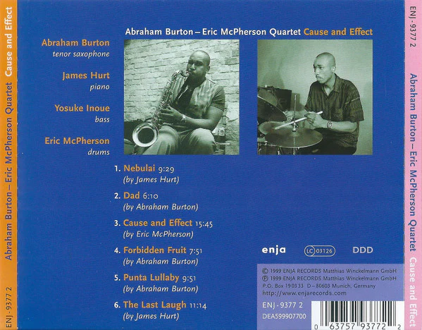 Abraham Burton - Eric McPherson Quartet - Cause And Effect (CD, Album) - Image 2