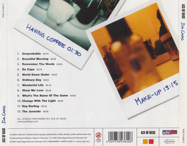 Ace Of Base - Da Capo (CD, Album, Copy Prot.) - Image 3