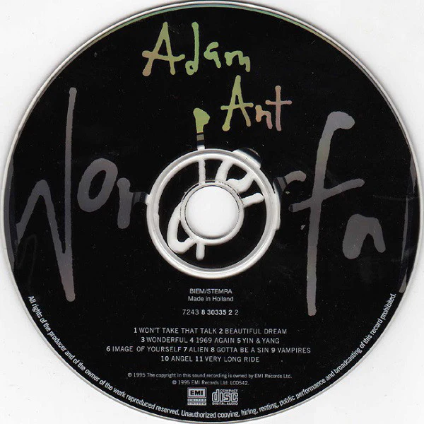 Adam Ant - Wonderful (CD, Album) - Image 3
