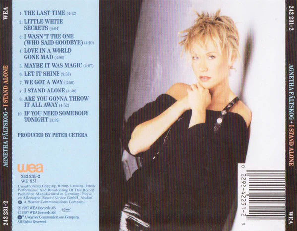 Agnetha Fältskog - I Stand Alone (CD, Album, RE, RP) - Image 2