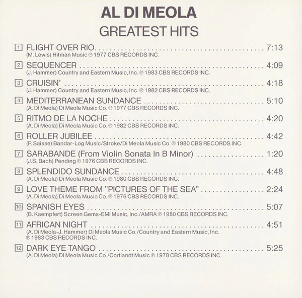 Al Di Meola - Greatest Hits (CD, Comp) - Image 4