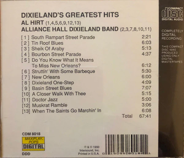 Al Hirt, Alliance Hall Dixieland Band - Dixieland's Greatest Hits (CD, Comp) - Image 2