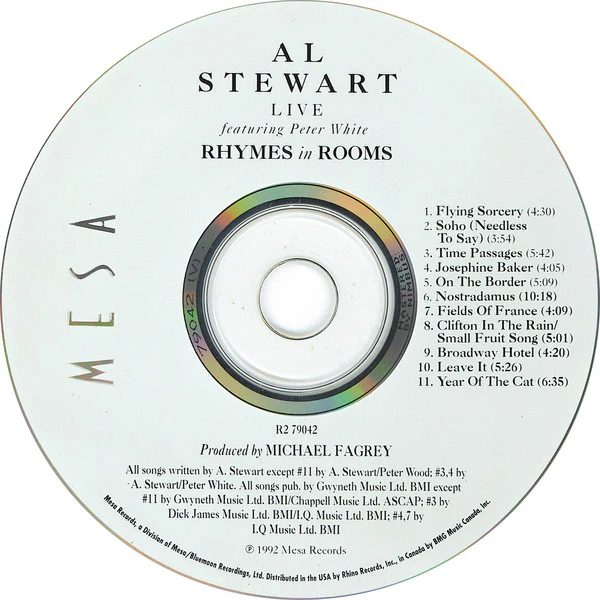 Al Stewart Live Featuring Peter White - Rhymes In Rooms (CD, Album) - Image 3