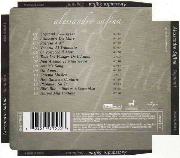 Alessandro Safina - Sognami (CD, Album, Sup) - Image 2