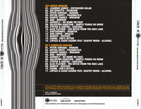 Alex Flatner - World Of Circle (CD, Comp, Mixed + CD, Comp) - Image 2