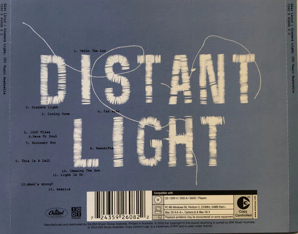 Alex Lloyd - Distant Light (CD, Album, Copy Prot.) - Image 2