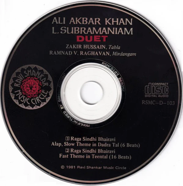 Ali Akbar Khan, L. Subramaniam - Duet (CD, Album) - Image 3