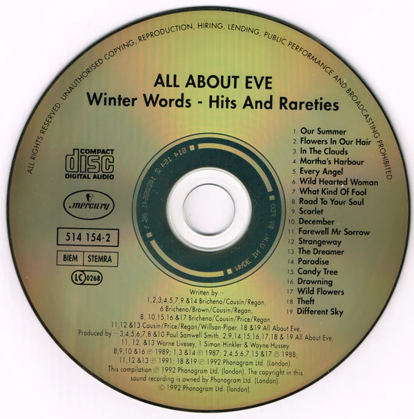 All About Eve - Winter Words - Hits And Rareties (CD, Comp) - Image 4