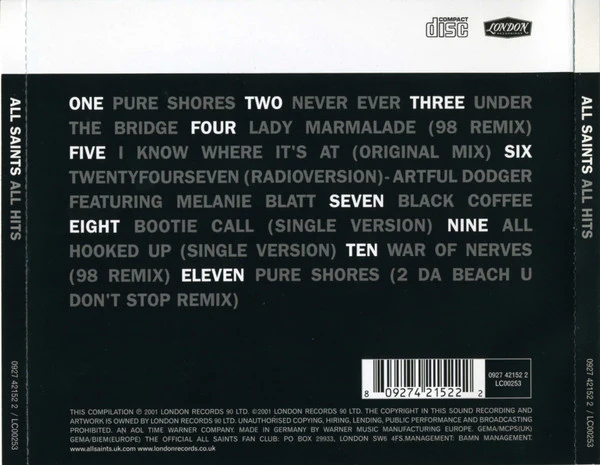 All Saints - All Hits (CD, Comp) - Image 3