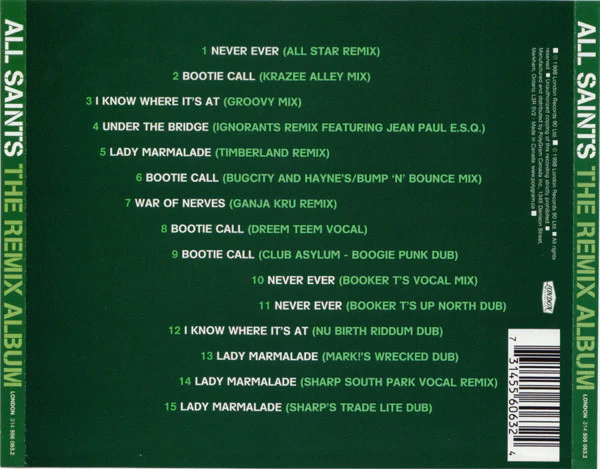 All Saints - The Remix Album (CD, Comp, Mixed) - Image 3
