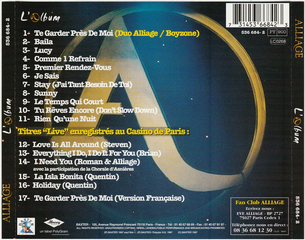Alliage - L'Album (CD, Album, RE) - Image 3