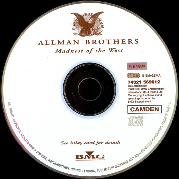 Allman Brothers* - Madness Of The West (CD, Album, Comp, RE) - Image 4