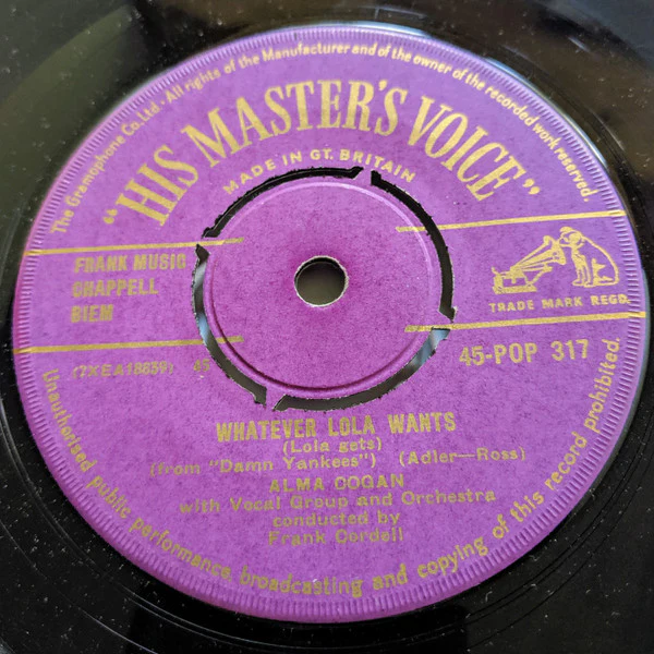 Alma Cogan - Whatever Lola Wants / Lucky Lips (7", Single)