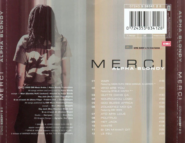 Alpha Blondy - Merci (CD, Album) - Image 2