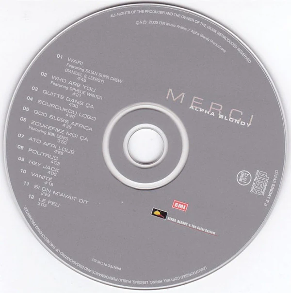 Alpha Blondy - Merci (CD, Album) - Image 3