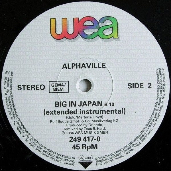 Alphaville - Big In Japan (Extended Remix) (12", Maxi) - Image 4