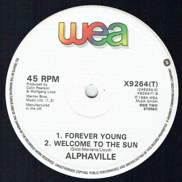 Alphaville - Forever Young (12", Single) - Image 4