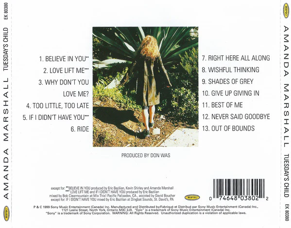 Amanda Marshall - Tuesday's Child (CD, Album) - Image 2