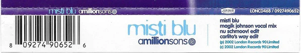 Amillionsons - Misti Blu (CD, Single) - Image 2