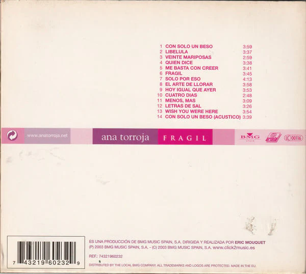 Ana Torroja - Frágil (CD, Album, Dig) - Image 2