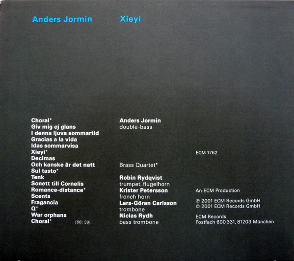 Anders Jormin - Xieyi (CD, Album) - Image 2