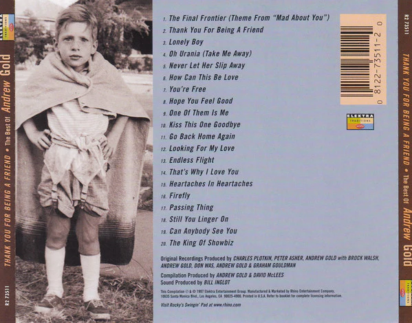 Andrew Gold - Thank You For Being A Friend: The Best Of Andrew Gold (CD, Comp) - Image 2