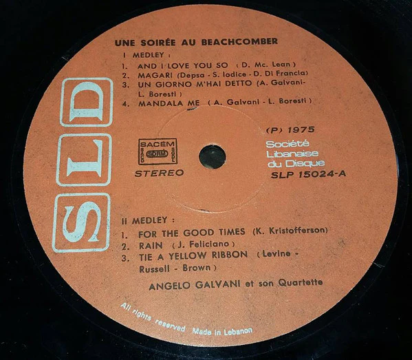 Angelo Galvani - Une Soirée Au Beachcomber (LP, Album) - Image 3
