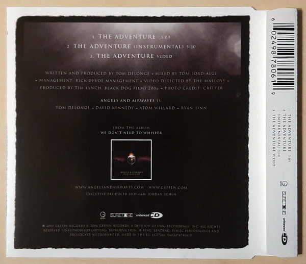 Angels & Airwaves - The Adventure (CD, Single, Enh) - Image 3