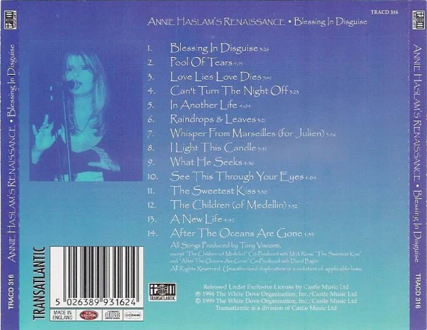 Annie Haslam's Renaissance - Blessing In Disguise (CD, Album, RE) - Image 3
