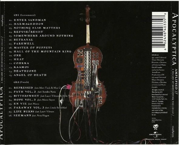 Apocalyptica - Amplified // A Decade Of Reinventing The Cello (2xCD, Comp) - Image 2