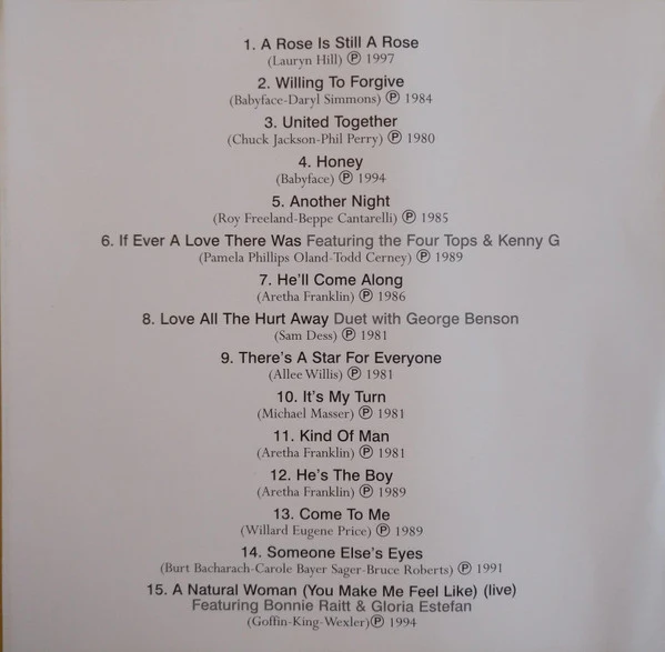 Aretha Franklin - Love Songs (CD, Comp) - Image 5