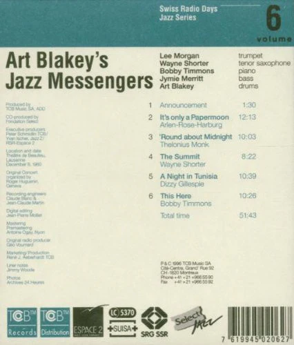 Art Blakey's Jazz Messengers* - Lausanne 1960, 2nd Set (CD, Album) - Image 2