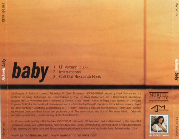 Ashanti - Baby (CD, Single, Promo) - Image 2