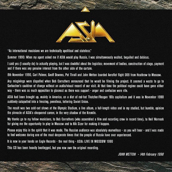 Asia (2) - Live In Moscow 1990 (CD, Album) - Image 4