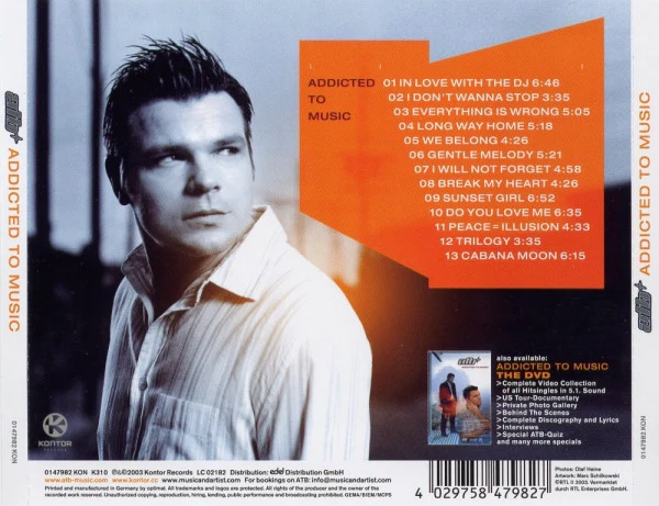 ATB - Addicted To Music (CD, Album) - Image 3