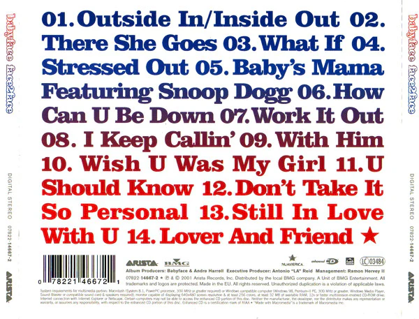 Babyface - Face2Face (CD, Album, Enh) - Image 2