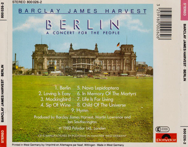 Barclay James Harvest - Berlin (A Concert For The People) (CD, Album) - Image 2