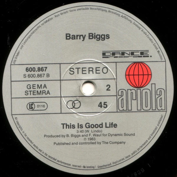 Barry Biggs - Love Come Down (12") - Image 4