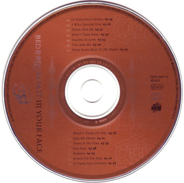 Bed & Breakfast - In Your Face (CD, Album) - Image 3