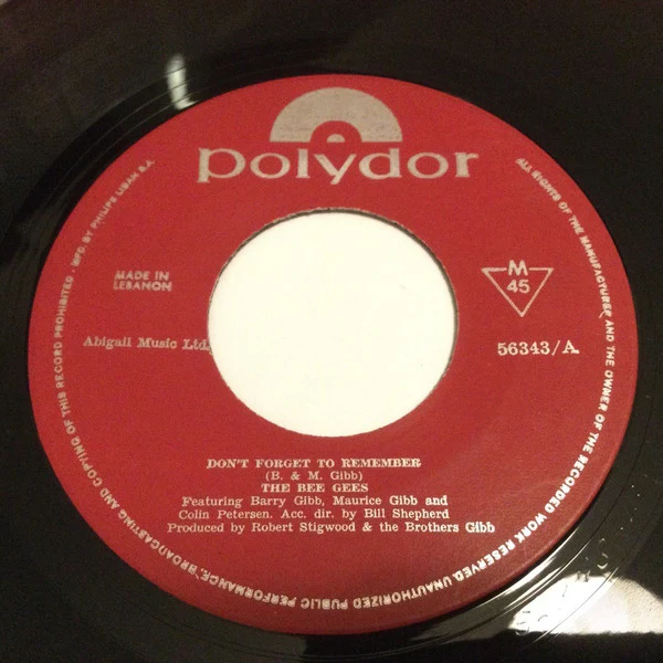 Bee Gees - Don't Forget To Remember (7", Single) - Image 2