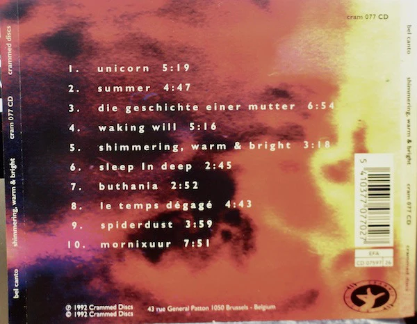 Bel Canto - Shimmering, Warm & Bright (CD, Album) - Image 2
