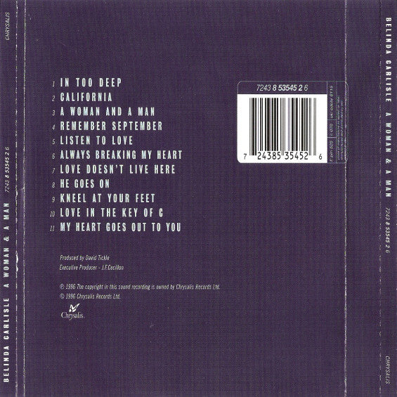 Belinda Carlisle - A Woman & A Man (CD, Album) - Image 3
