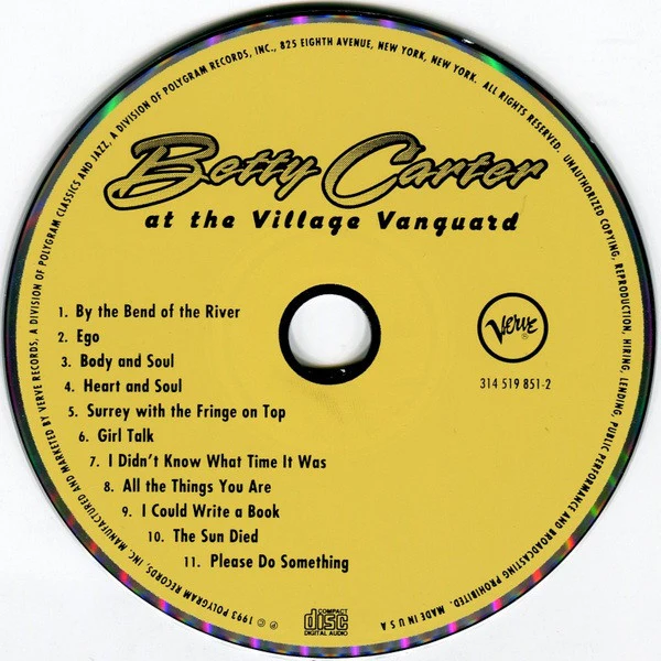 Betty Carter - At The Village Vanguard (CD, Album) - Image 3