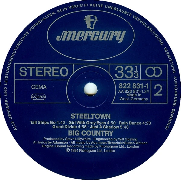 Big Country - Steeltown (LP, Album) - Image 4