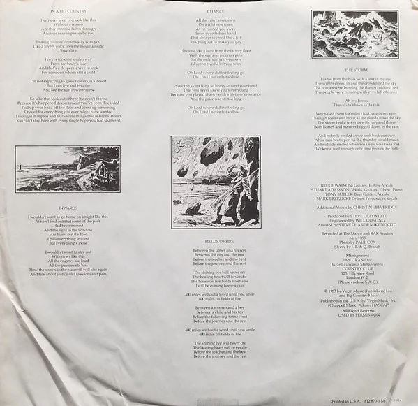 Big Country - The Crossing (LP, Album, 53 ) - Image 5