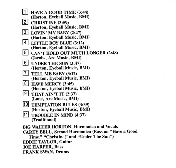 Big Walter Horton* With Carey Bell - Big Walter Horton With Carey Bell (CD, Album, RE) - Image 3