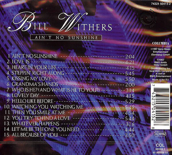 Bill Withers - Ain't No Sunshine (CD, Comp) - Image 2