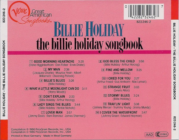 Billie Holiday - The Billie Holiday Songbook (CD, Comp) - Image 2