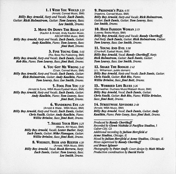 Billy Boy Arnold - Back Where I Belong (CD, Album) - Image 4